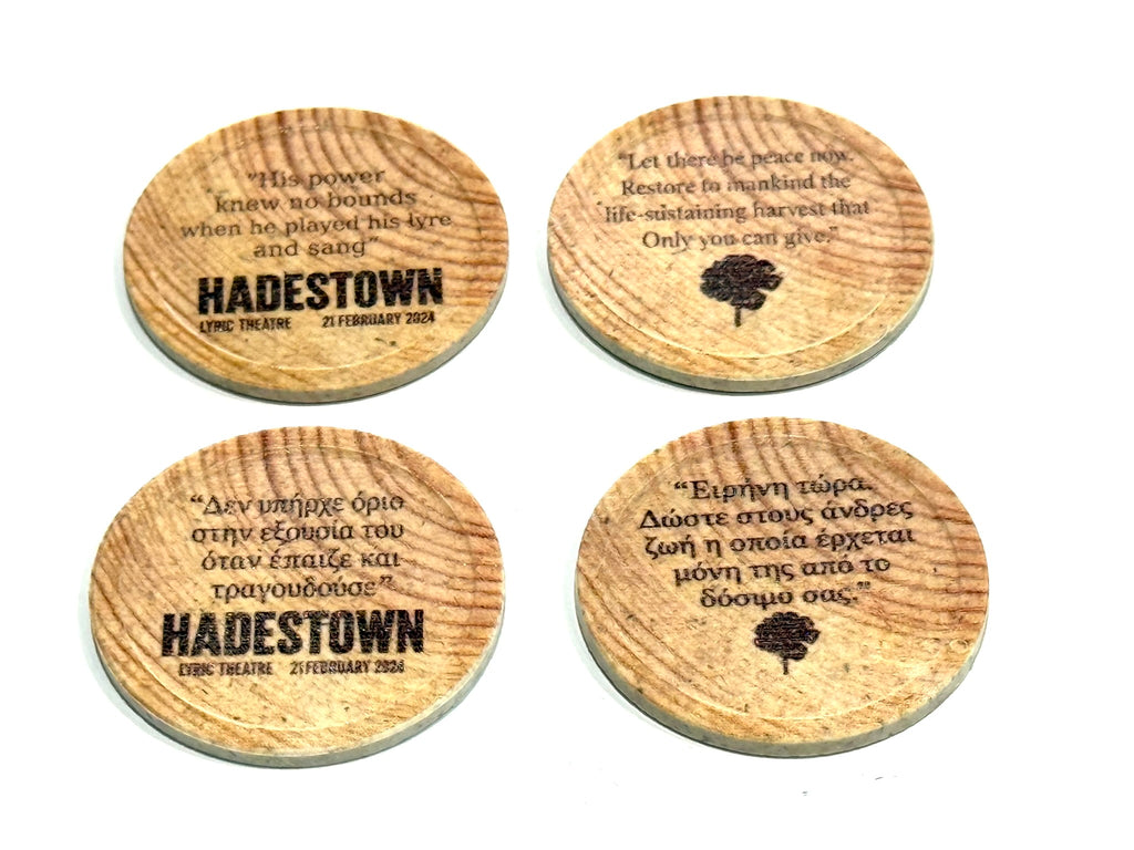 Hadestown the Musical Opening Night Replica Wooden Printed Coins – Broadway & West End