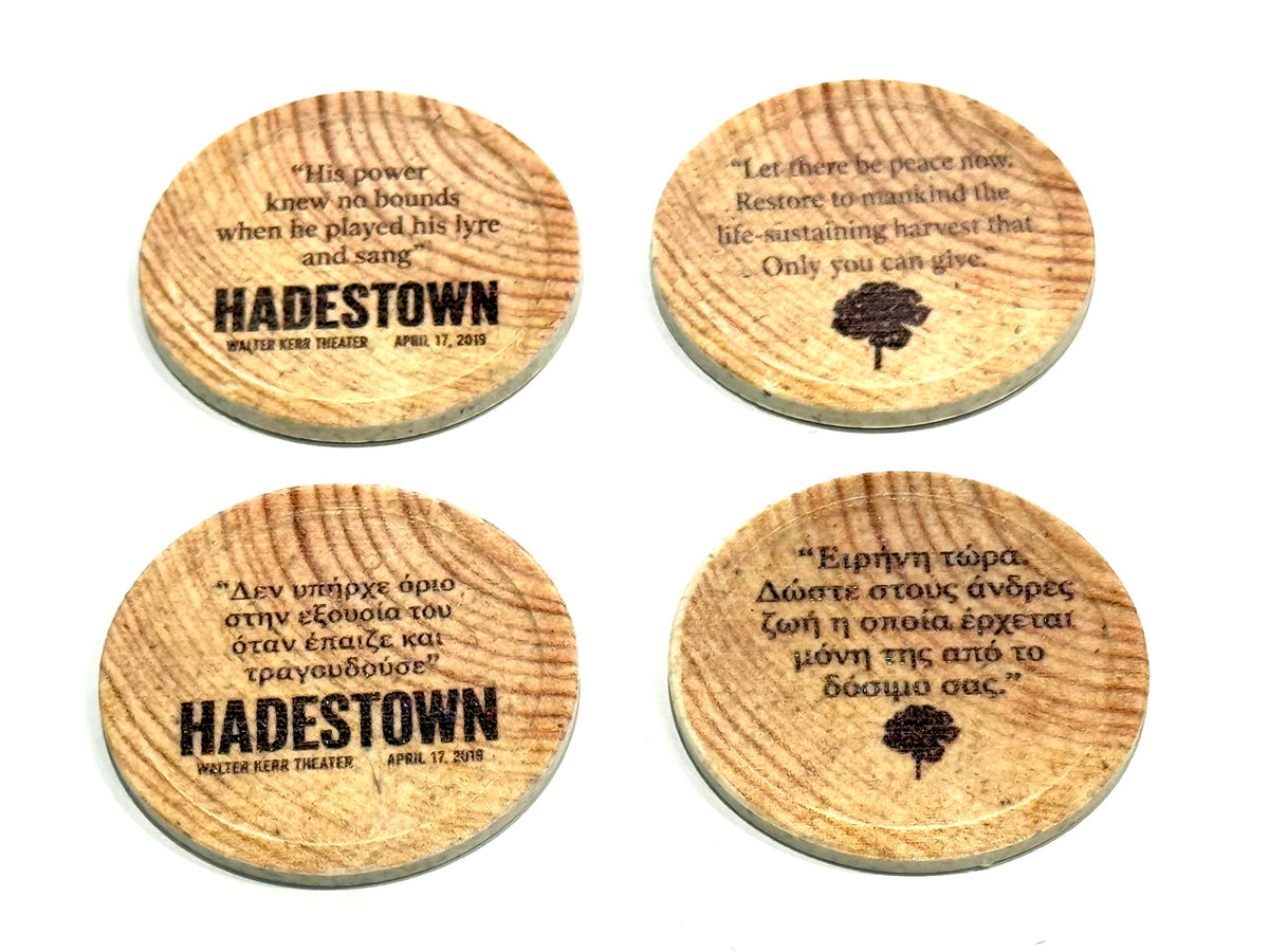 Hadestown the Musical Opening Night Replica Wooden Printed Coins – Broadway & West End